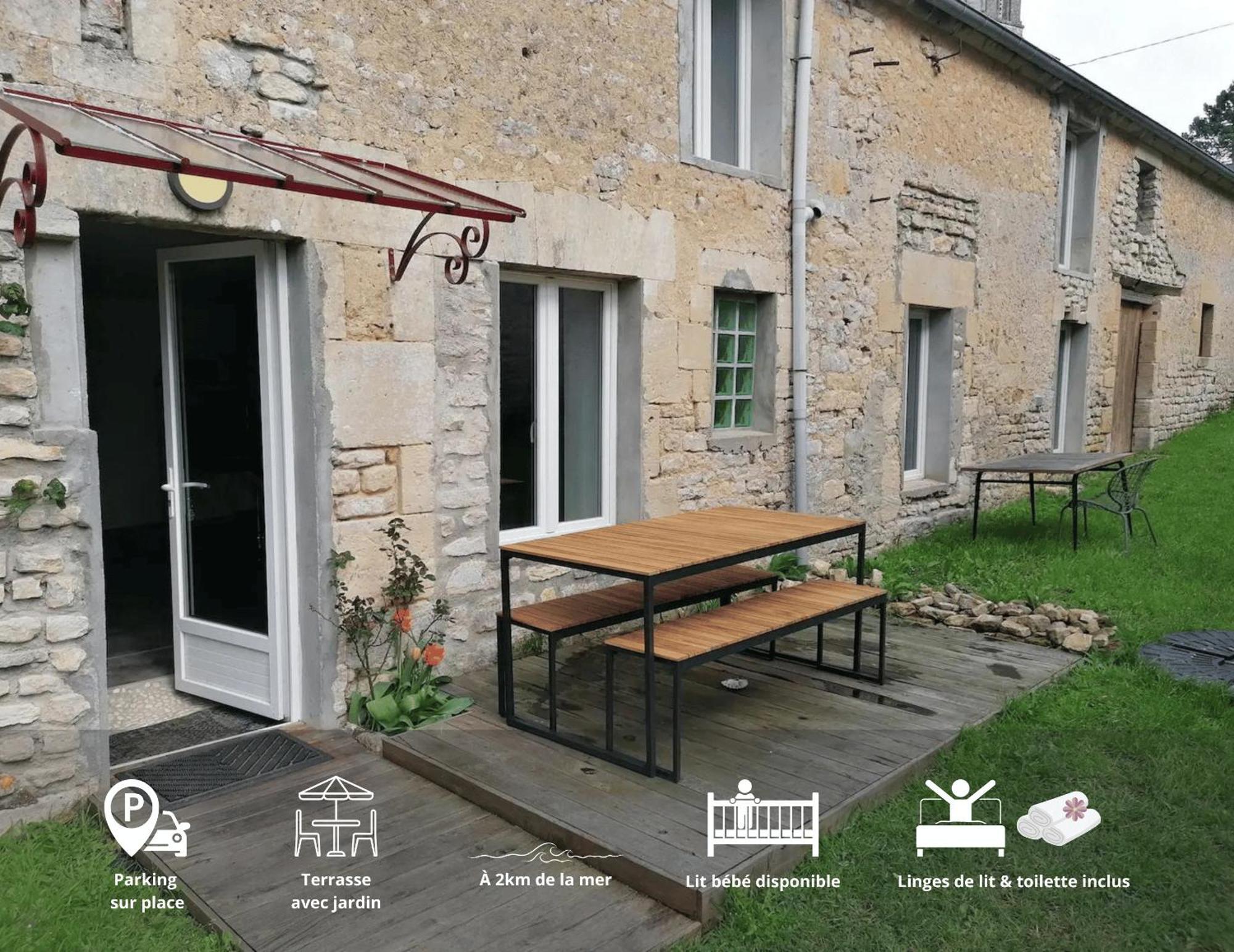 Maison Renovee En Pierres Sejour Spacieux Avec Jardin Et Terrasse Amenagee Pres Omaha Beach & Bayeux A 5Mn De La Mer Tous Commerces Commes Exteriör bild